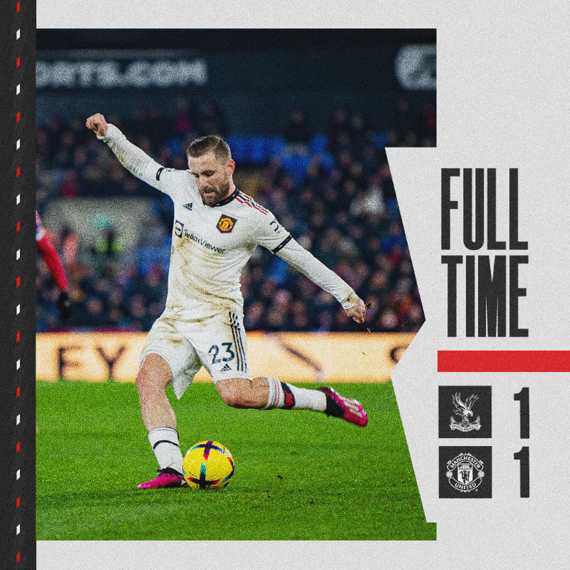 ManUtd's tweet photo. It ends all square at Selhurst Park.

#MUFC || #CRYMUN