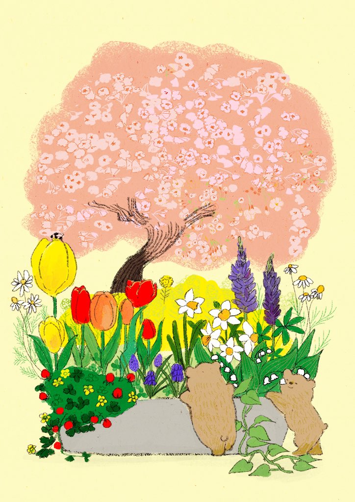 「#あなたの春を待ってる作品を見せて 」|ももろ　4／20発売絵本「パンダのパクパクきせつのごはん」のイラスト