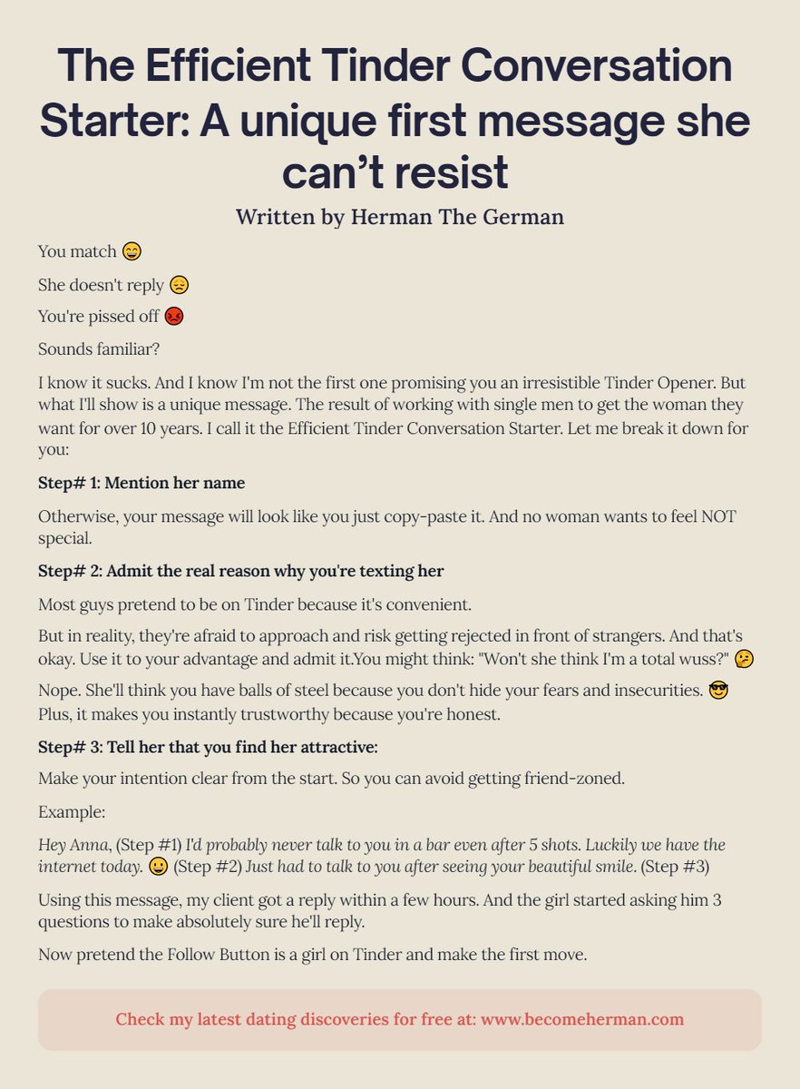 The Efficient Tinder Conversation Starter: A unique first message she can’t resist