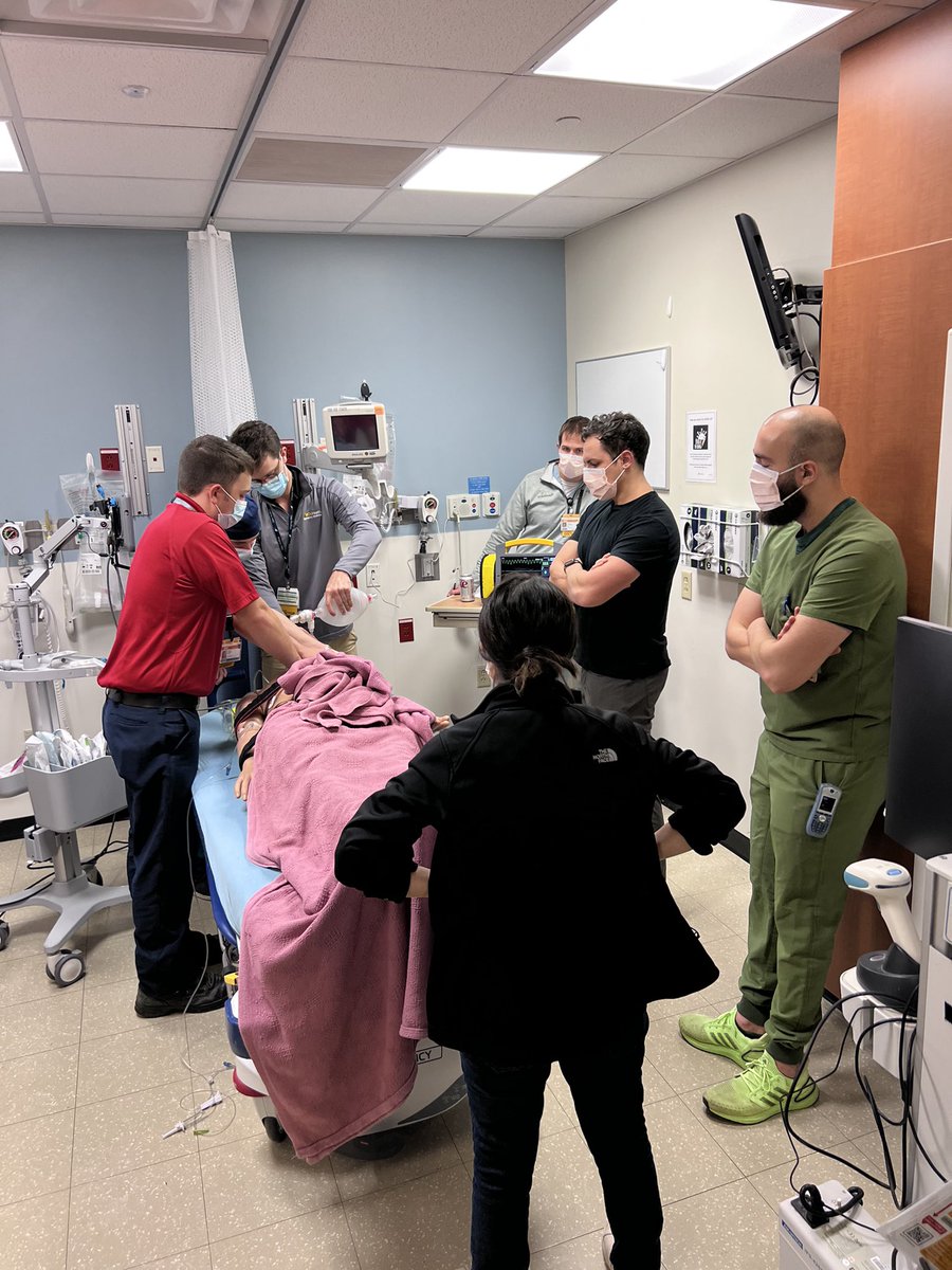 HickamMd's tweet photo. Multidisciplinary Simulation Day during our resident conference! 

One of the best things about VCU’s ED is the emphasis on team work and that every member’s role is essential. Love that we can get together to practice these skills as a team! @VCUEM #meded #vcuemresidency https://t.co/H36AxsZMRA