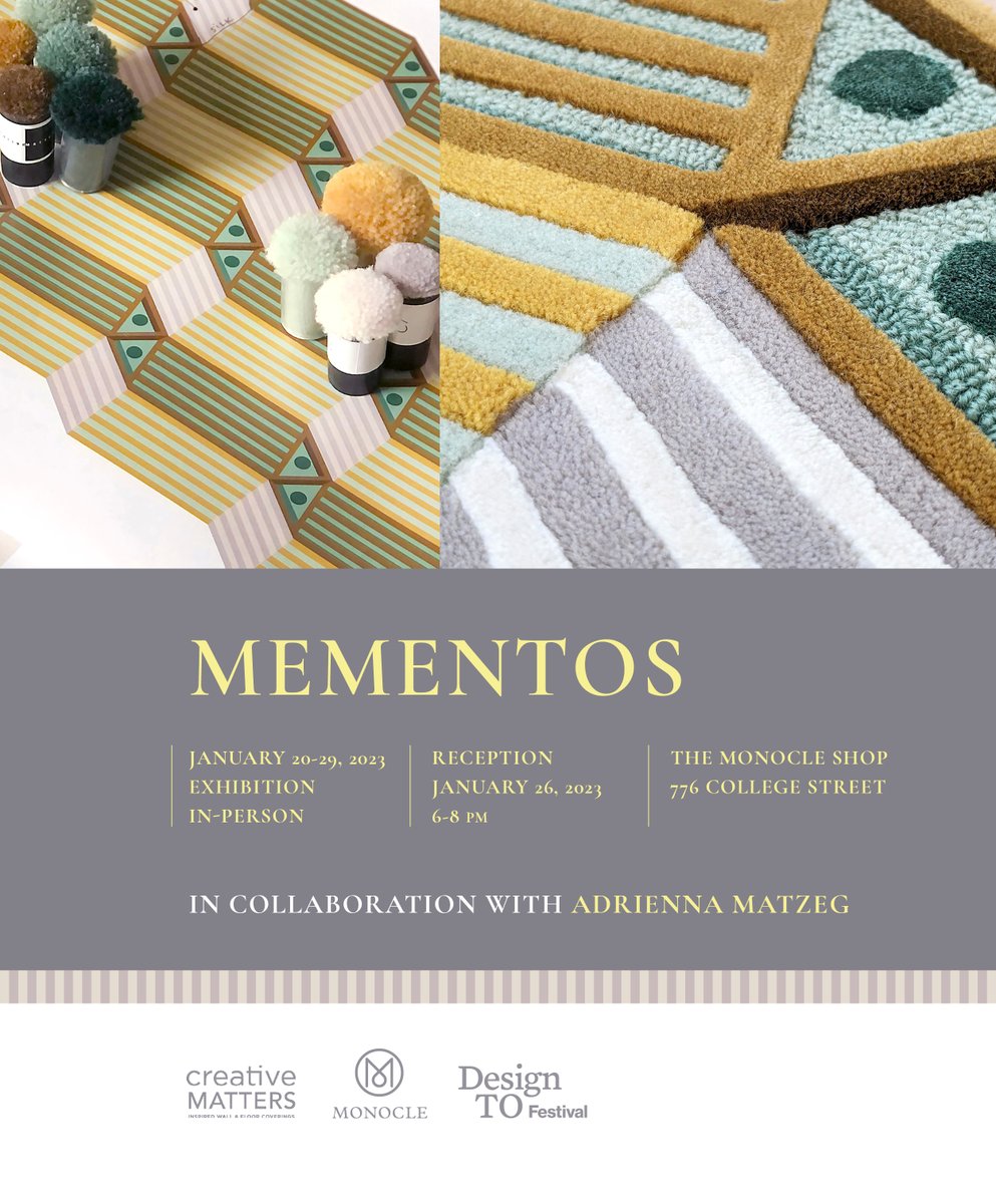 cmi_design's tweet image. Just a few days away! Discover the vibrancy of colours and textures of this new #tapestry we collaborated on with #textile #artist &amp;amp; #designer Adrienna Matzeg. From Jan 20-29! Monocle Shop @DesignTOFest 

creativemattersinc.com/events

#creativematters #rugs #designto