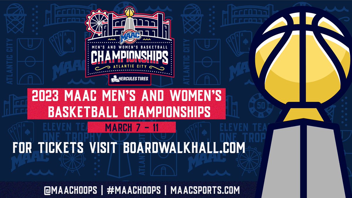 MetroConfHoops's tweet photo. Single Session Tickets on Sale for 2023 @HerculesTires #MAACHoops Men’s and Women’s Championships

📰: https://t.co/pHflWwLOF0
🏆: https://t.co/GuaFd6o78s
🎟: https://t.co/ULyEihoDl1

#MAACHoops x #maAChoops23 https://t.co/IuzcVR6ytl