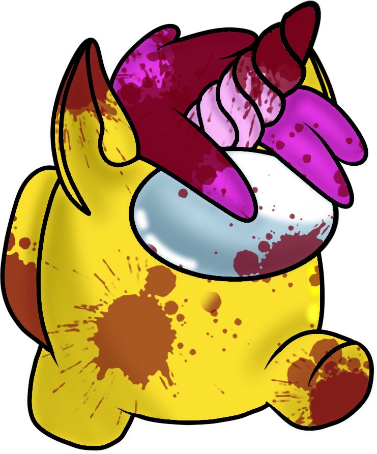 ms_snuckle's tweet photo. Some little fanart I did of @Himicane of his among us character! Made sure to hide those bloody ones. But I hope y’all like! #himicane #amongusOC #amongus #amongusart #fanart #unicorn #himicanefanart https://t.co/rlx9IIGyRs