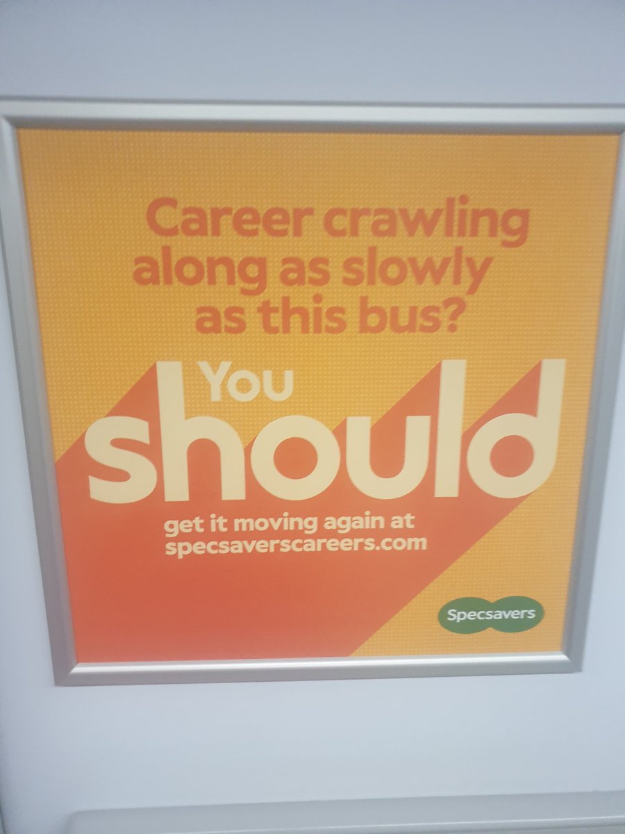 Interesting question, particularly as this advert is on a South Western Railway train!! 🤔🤣 @SW_Help @Specsavers