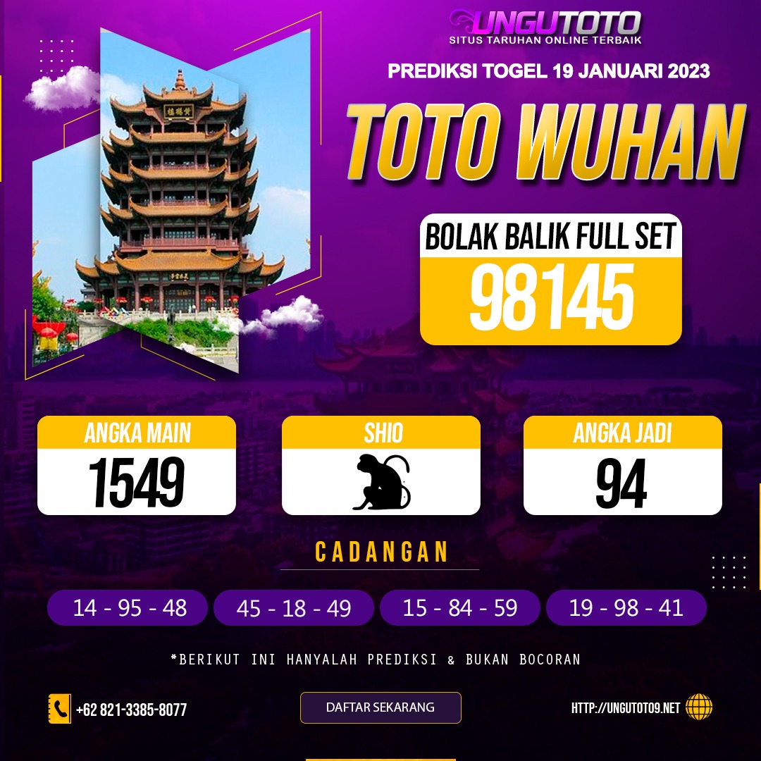 UNGUTOTO2's tweet photo. PREDIKSI TOTO WUHAN 19 JANUARI 2023 UNGUTOTO

#prediksiungutoto #togelonline #4D #togel #togelhongkong #prediksitogel #togelsingapore #togelsydney #bandartogel #togelterpercaya #agentogel #togelsgp #togeljitu #togelindonesia #prediksisgp #prediksihk #bocorantogel #prediksisydney https://t.co/KefjBpw4ZQ