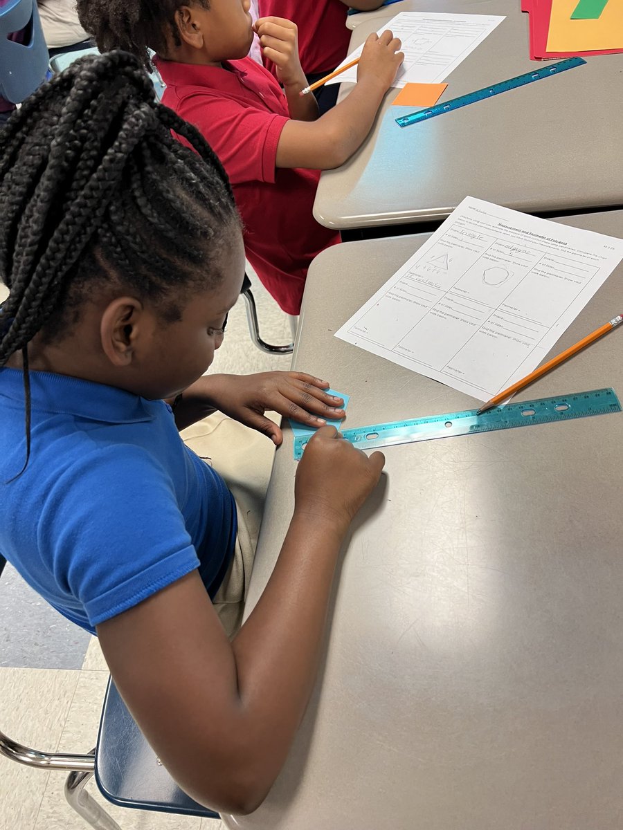 MsLawrenceMPS's tweet photo. Today, @academy_ib 3rd graders practiced measuring the sides and finding the perimeters of various polygons. We ❤️ math! @MPSAL https://t.co/PPWnWbrIKK
