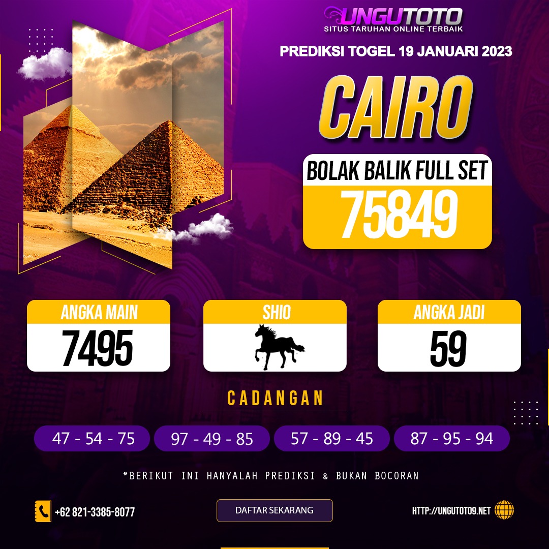 UNGUTOTO2's tweet photo. PREDIKSI CAIRO 19 JANUARI 2023 UNGUTOTO

#prediksiungutoto #togelonline #4D #togel #togelhongkong #prediksitogel #togelsingapore #togelsydney #bandartogel #togelterpercaya #agentogel #togelsgp #togeljitu #togelindonesia #prediksisgp #prediksihk #bocorantogel #prediksisydney https://t.co/IgR2Nt6tXr