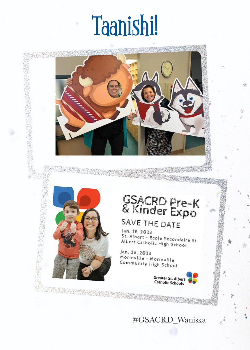 BJGrant's tweet photo. Come visit us at the Pre-K/Kinder Expo ๐ January 19 6:30pm (Ecole SACHS) @GSACRD Maarsii to #cfsearlyyears #MNA for providing info for community and this photo opportunity for everyone to enjoy! #communityis๐ #Gsacrd_Waniska @LifeInStAlbert https://t.co/l5i8mIoMXr