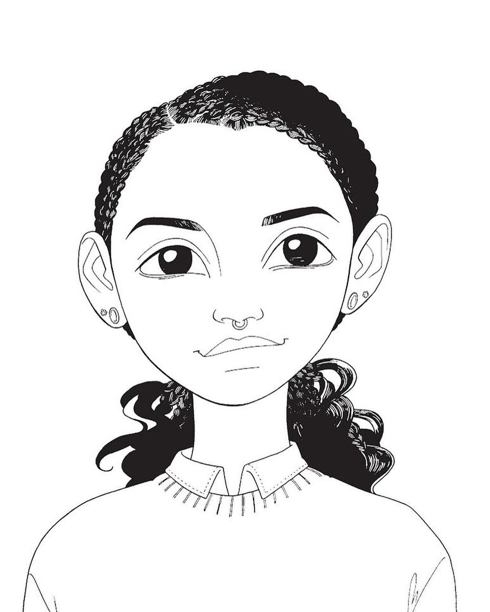 I'm having my students do cartoon self-portraits, here's mine. 💁🏽‍♀️