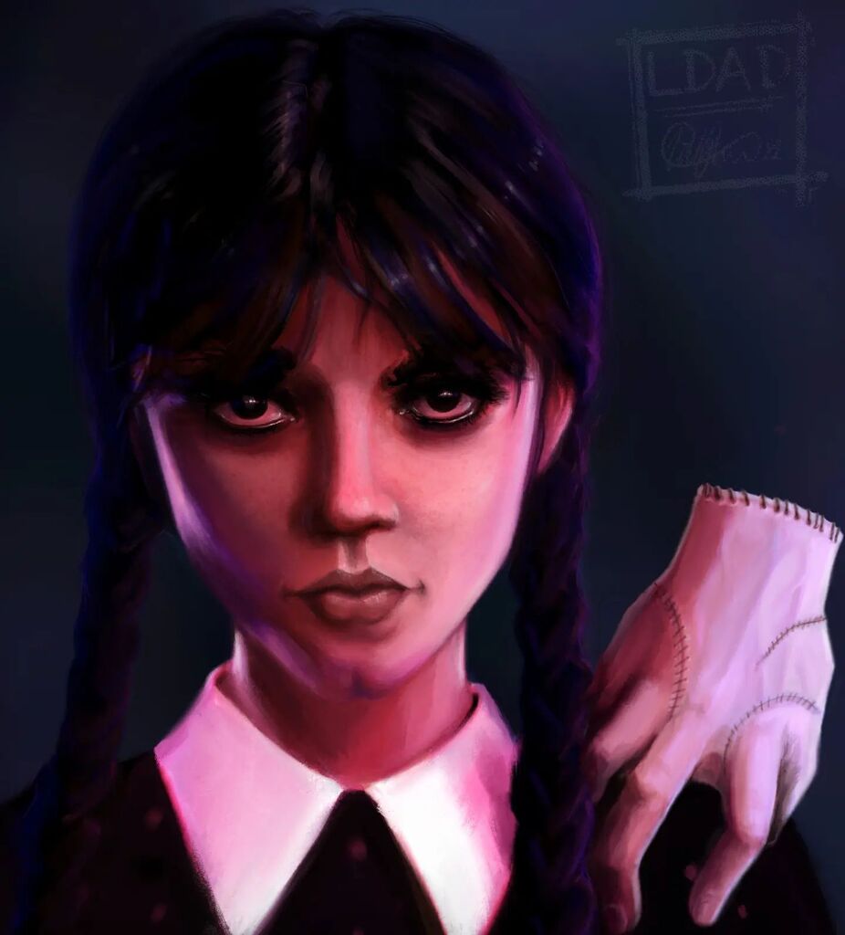 Continued with WIP - #Wednesday with a "Thing" added. #netflixwednesday #wednesdayfanart still tinkering with it but close to final now.#digitalart #artistsoninstagram #artistontwitter instagr.am/p/Cnkm5wur6pX/