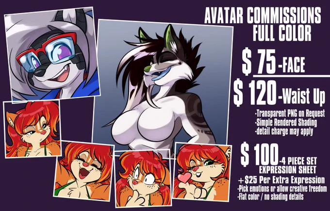 I added avatar styled commission options to the request form 