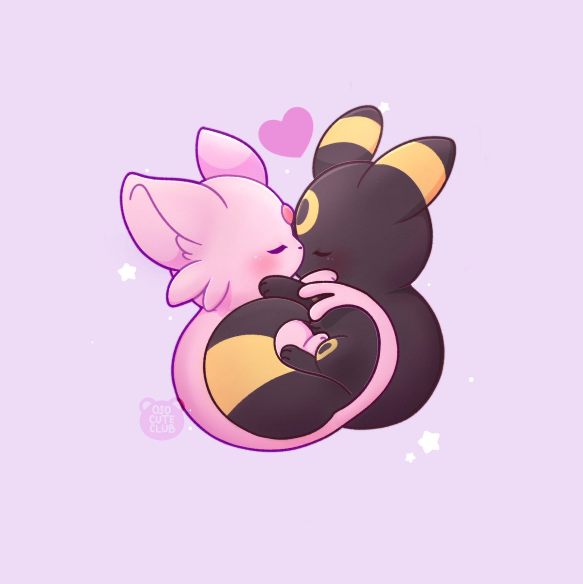 ブラッキー 「Espeon and Umbreon  」|OsoCuteClub - COMMISSIONS OPENのイラスト