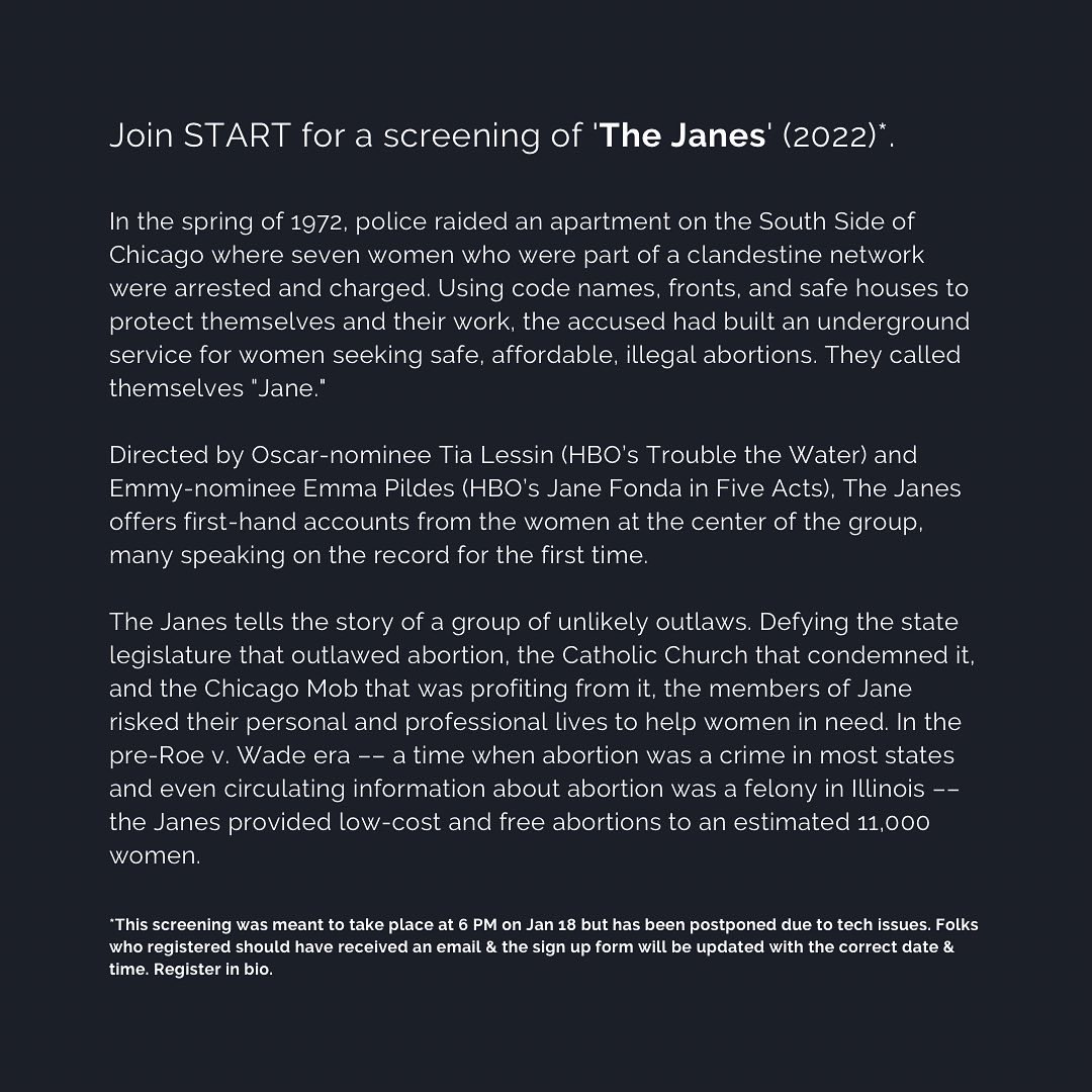 continued alt text &amp; event Accessibility info (1/2)

This virtual, free event will be hosted on Zoom. We will provide live transcription via Zoom for our discussion &amp; closed captioning for the film.