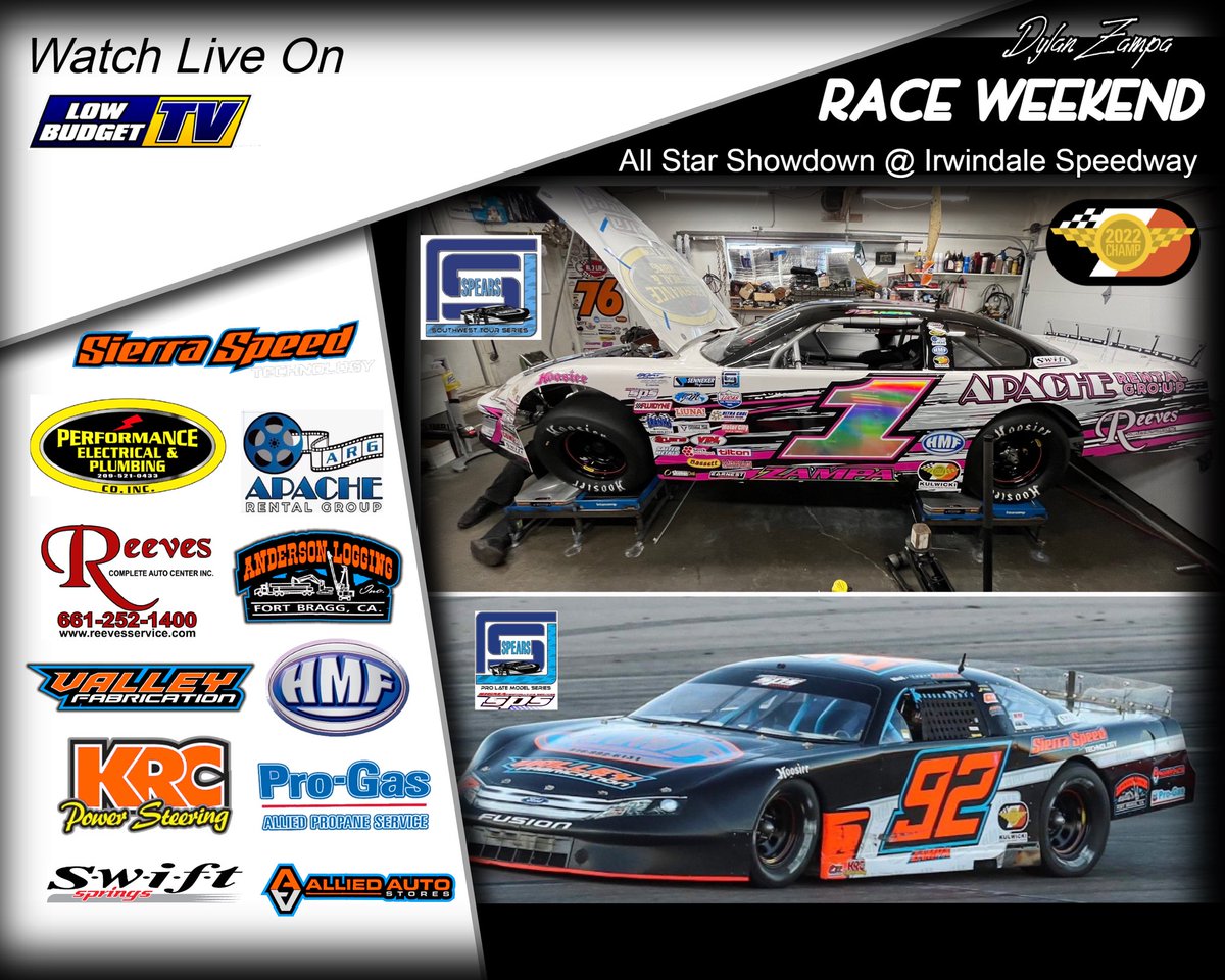 After a long 6 weeks of not racing we will be back at Irwindale Speedway for the 2023 All Star Showdown with our brand new Super late model and the Pro Late Model as well. Big thanks to all my sponsors for making this race possible.