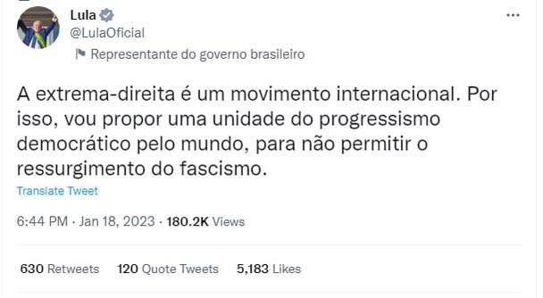 Eliminação dos inimigos da Elite Globalista/Socialista: O tal “progressismo democrático”que este Bandido descondenado fala é o mesmo que uma “Ditadura Socialista Plena”e será apoiada e consolidada pelas Forças Armadas,pode escrever ai… #BolsonaroTemRazao #PTOrganizacaoCriminosa