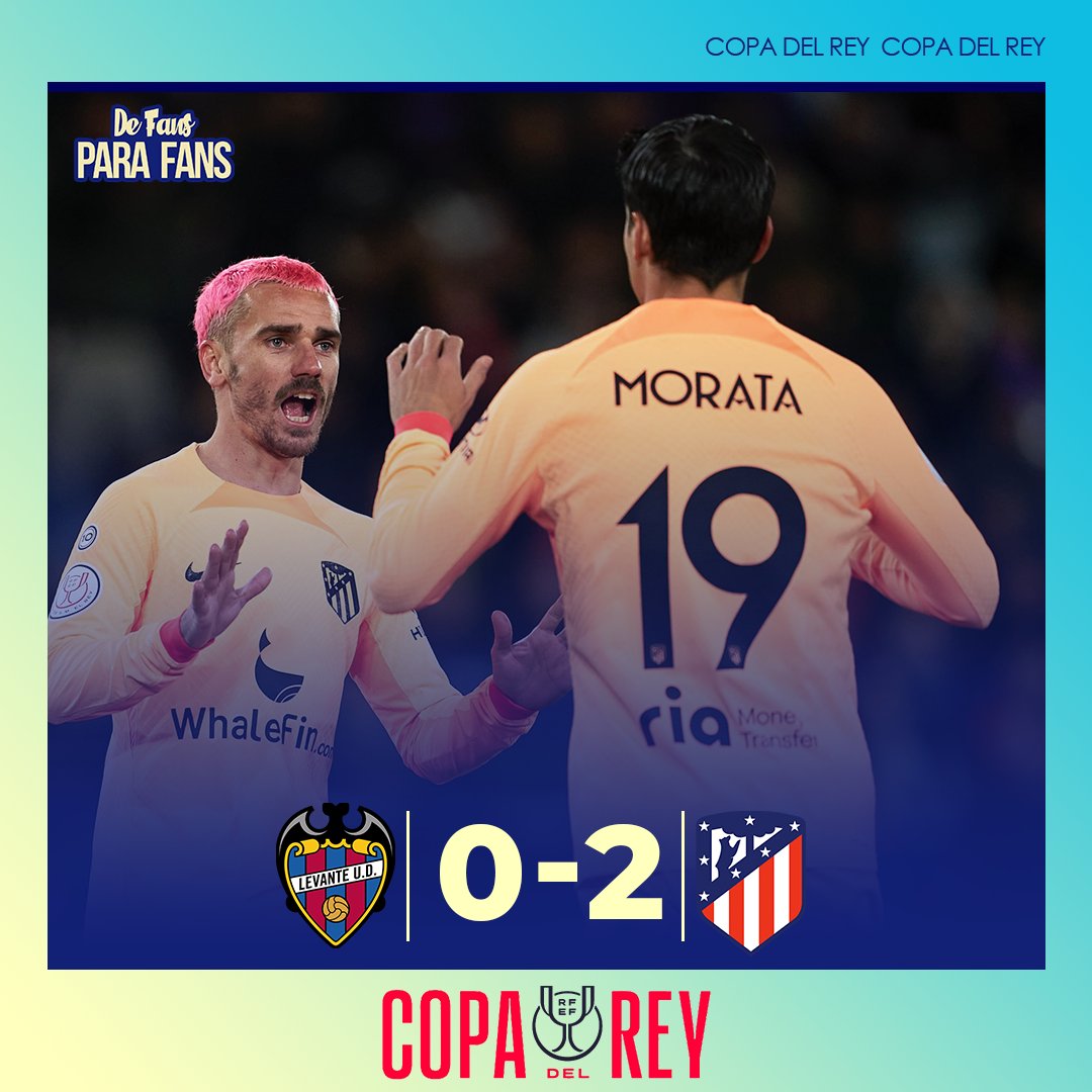 DeFansparaFans2's tweet photo. 🏁#CopaDelRey Se jugarón los duelos de octavos de final de la Copa y así los clasificados:

#AtleticoDeMadrid 
#ValenciaCF 
#Osasuna dejando en penales al campeón #RealBetis 
#AthleticClub 

Estos pasan a cuartos https://t.co/mVO3XG9mRO