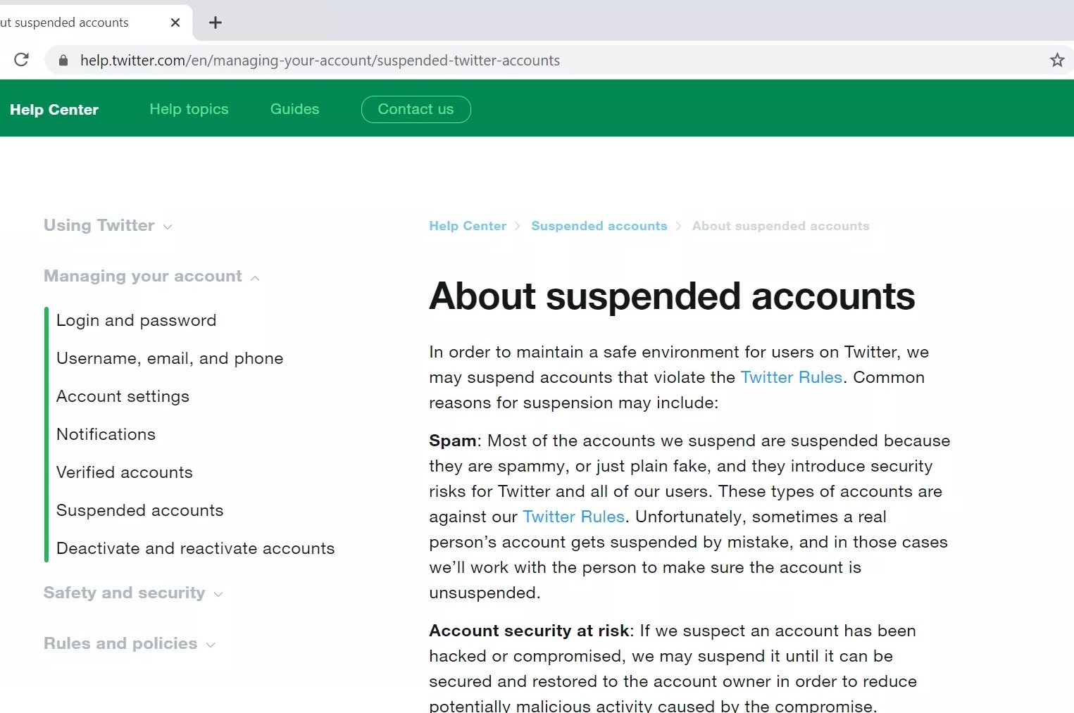 ً on Twitter "step 2 look for the "how to unsuspend your account" and