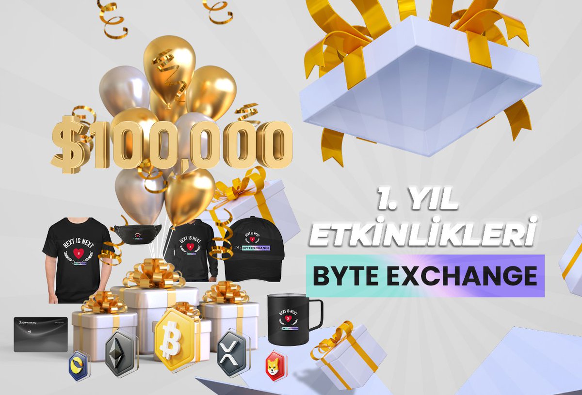 ByteExchange_TR's tweet photo. 🔥 Byte Exchange 1. Yılını muhteşem büyük çekiliş ile kutluyor !

🚀 Tam 25100 kişi  toplam 100.000 $ değerinde ödül  kazanacak!!

🏆 Hemen Byte Exchange üzerinden kayıt ol!

💸 Detaylar: https://t.co/UDmcyFF7iP

#Airdrop #giveaway #çekiliş #btc #eth #kripto #bytedex  #ödül #BEXT https://t.co/DPAq4kUAyN