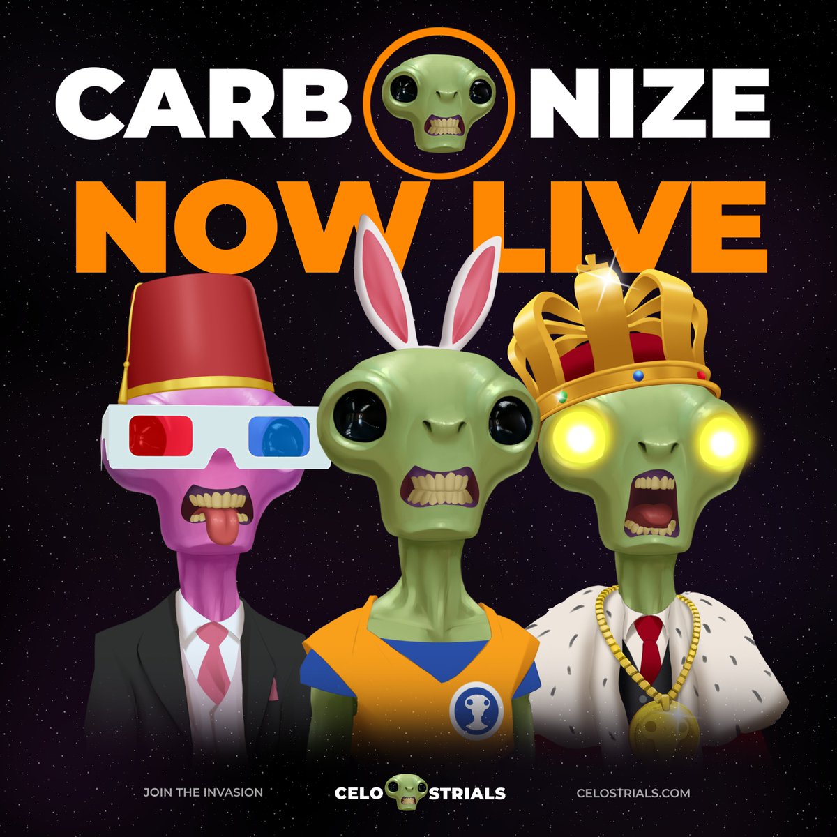 celostrials's tweet image. THE #CELOSTRIALS CARBONIZED COLLECTION IS LIVE!!

Head over to celostrials.com/carbon to help the fight against climate change🌲🛸

Stay tuned for the first carbon competition announcment with Celo prizes and more!!🏆

#NFT #NFTCollection #CELO #ClimateJustice #Toucan #Spirals