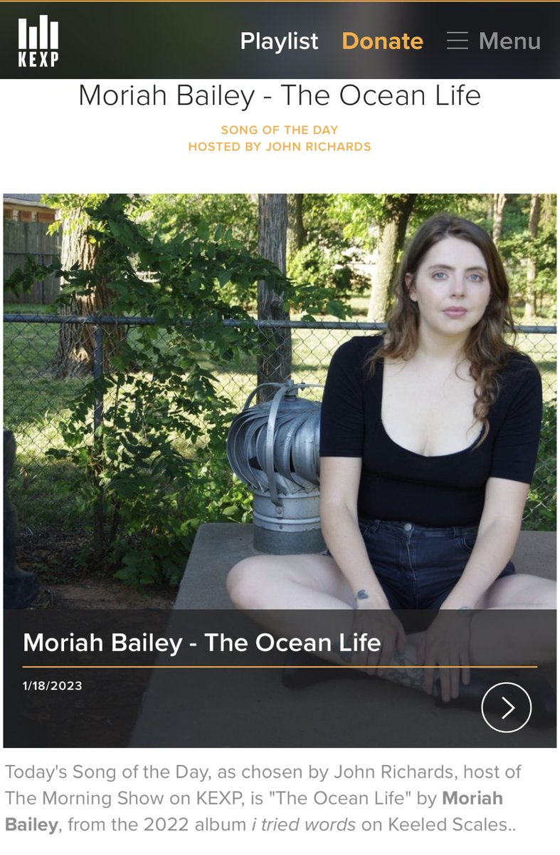 Moriah Bailey’s “The Ocean Life” is KEXP’s Song of the Day! kexp.org/podcasts/song-…