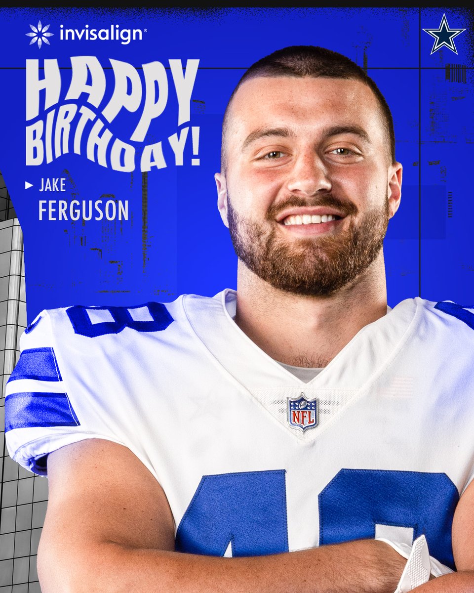 #CowboysNation: join us in wishing a Happy Birthday to rookie TE, <a href="/jqfergy11/">Jake Ferguson</a>! 🎉🎈🎂

#WinningSmiles | <a href="/Invisalign/">Invisalign</a>