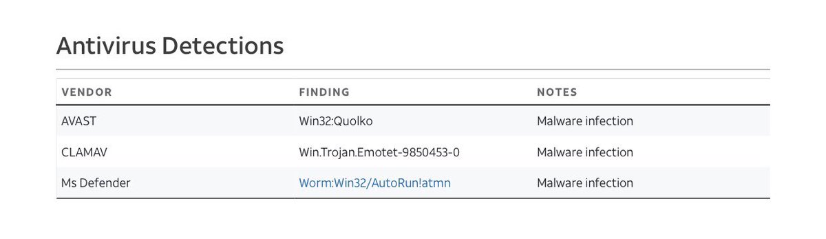 dorkingbeauty1's tweet image. Well that explains a few things ffs #Emotet #Worm #AutoRun So if thats Worm Win32 IOC why would that be on a fully updated W10 laptop? or am I totally off here?