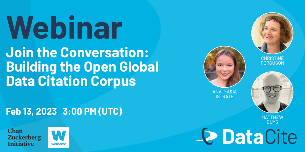 CrossrefOrg's tweet image. 📢  Good news for @DataCite...learn more about the Open Global Data Citation Corpus! Join the virtual kick-off &amp;amp; conversation between @DataCite @wellcometrust @ChanZuckerberg @emblebi COKI @OpenAIRE_eu &amp;amp; @opencitations, bit.ly/3ktApCJ