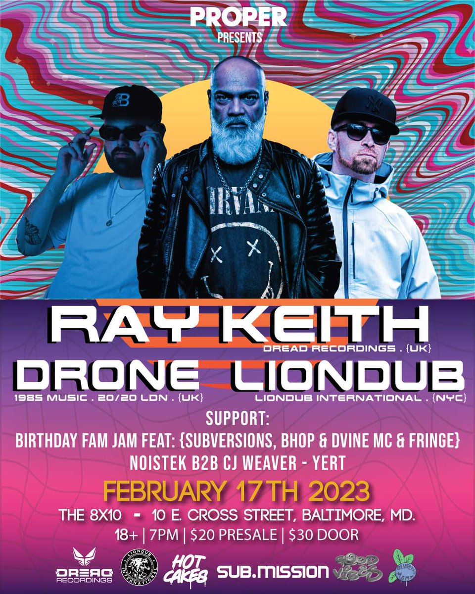 ProperEventsDMV's tweet image. Just announced! We&apos;re hosting @RAYKEITH1 , @droneuk and @liondub in Baltimore grab tickets on our linktreee

linktr.ee/properproducti…