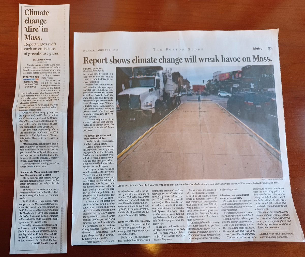 Dr. Conevery Bolton Valencius, PhD (@conevery) on Twitter photo Massachusetts, end of this decade: summers like New York.
By 2050: summers like Maryland.
By 2070: North Carolina.
End of this century: Massachusetts will experience summers like *Georgia*.
We need all-out action, now, to curb even further warming.
<a href="/BostonGlobe/">The Boston Globe</a> 2 Jan 2023 Massachusetts, end of this decade: summers like New York.
By 2050: summers like Maryland.
By 2070: North Carolina.
End of this century: Massachusetts will experience summers like *Georgia*.
We need all-out action, now, to curb even further warming.
<a href="/BostonGlobe/">The Boston Globe</a> 2 Jan 2023