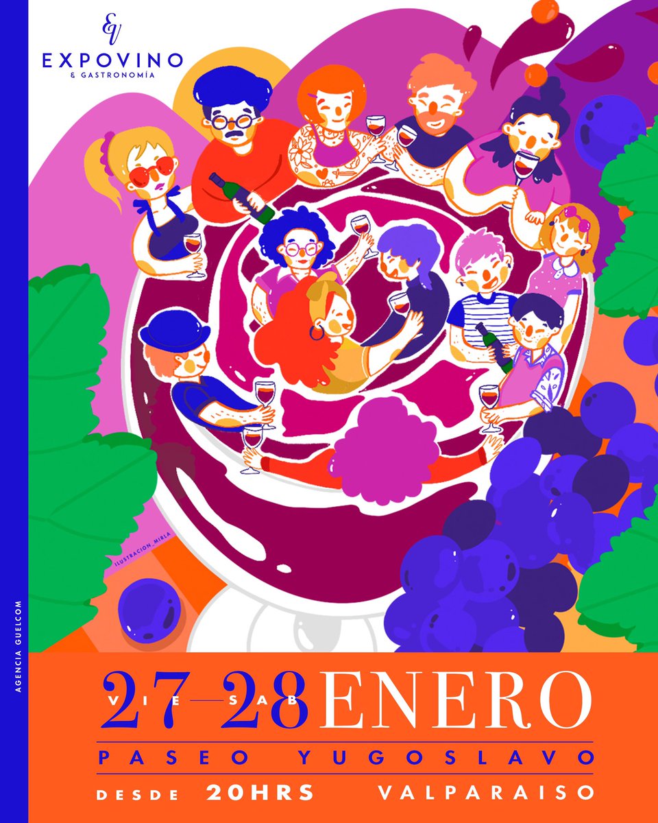 ExpoVino y Gastronomía Paseo Yugoslavo 
Más de 60 Stand de Vino y Gastronomía 
Catas gratuitas de Gin - Vino - Cerveza Artesanal
27 y 28 de Enero Paseo Yugoslavo Valparaiso