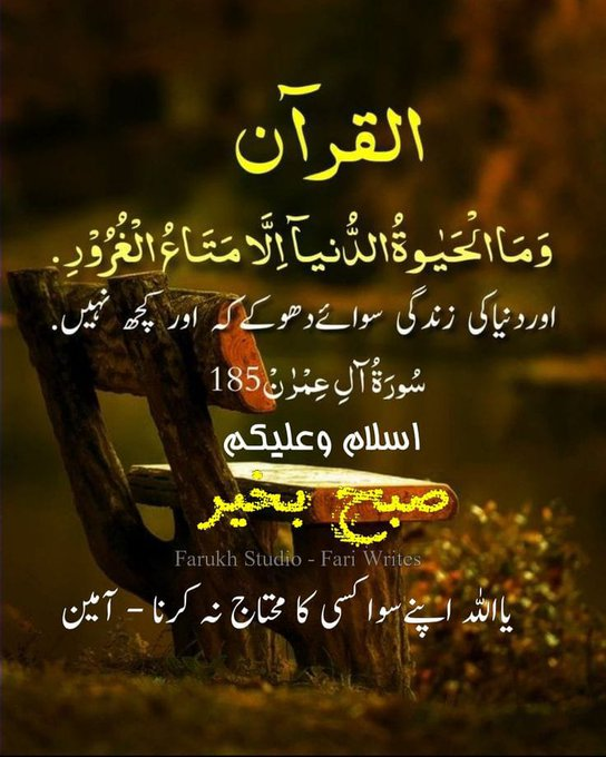 Samreen68550337's tweet photo. اَلسَلامُ عَلَيْكُم
صبح بخیر
 مایوسی گناہ ہے ہمیشہ اللہ سے یقین کے ساتھ دعا کریں
اللہ کریم آپکی تمام اچھی امیدوں کو برآور کرے۔مایوسی آپ سے ایسے دور ہو جیسے دن کی روشنی سے اندھیرا
وه تمام محبتیں جو اللہ تعالٰی اپنے خاص بندوں پر نچھاور فرماتا ہے وه سب  آپ کو بھی نصیب فرمائے
آمین https://t.co/jpM73FrJuh