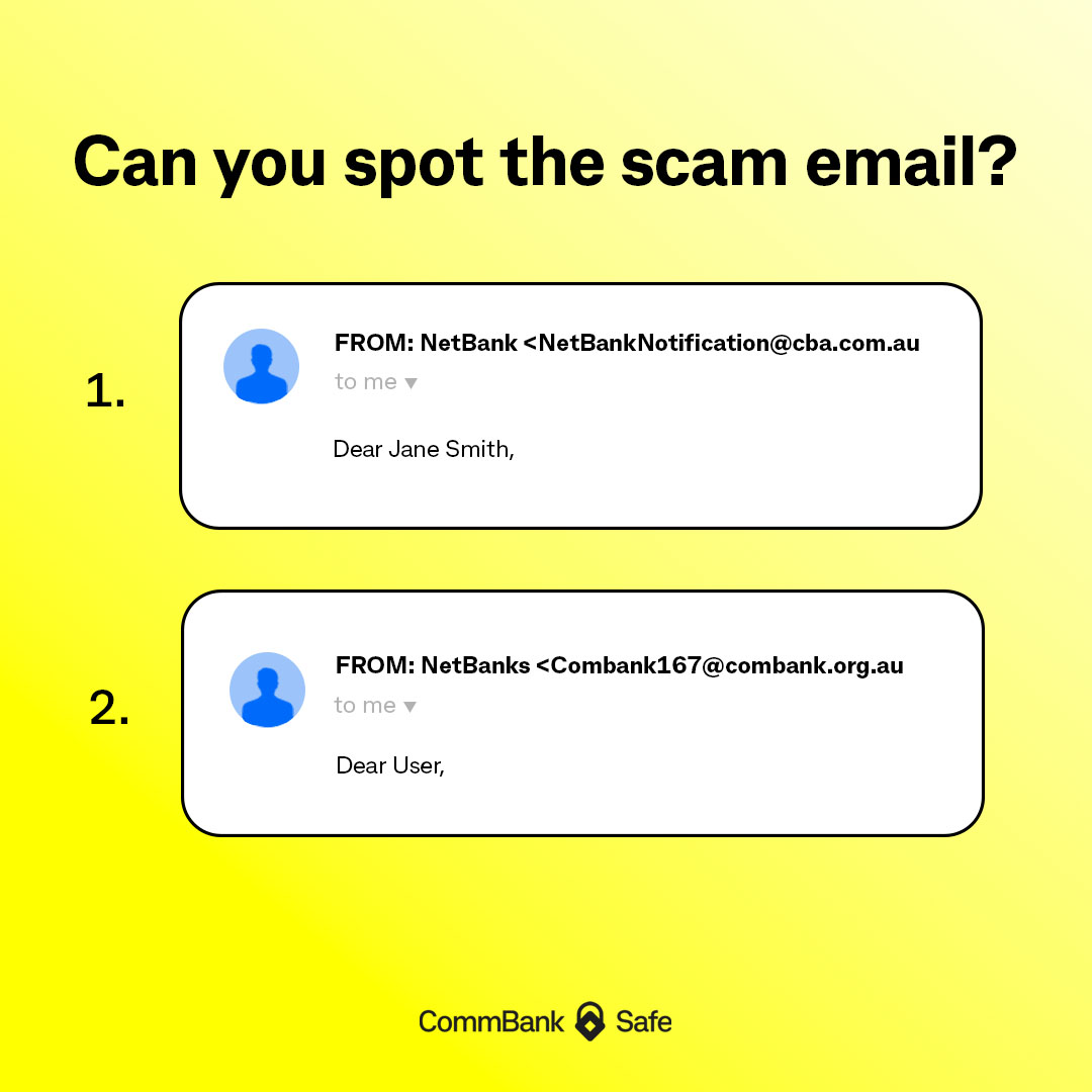 Can you spot which one of the two examples below is the scam? Bonus
