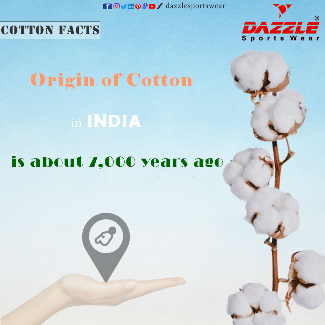 𝗜𝗻𝗱𝗶𝗮𝗻 𝗖𝗼𝘁𝘁𝗼𝗻 𝗛𝗶𝘀𝘁𝗼𝗿𝘆 - Origin of Cotton in India is about 7,000 years ago during Indus Valley Civilization

#DazzleSportswear #cottonfabrics #History #CottonFacts #ApparelExportPark #Hyderabad #sportswear #facts #CottonCandy #FactCheck #IndianHistory