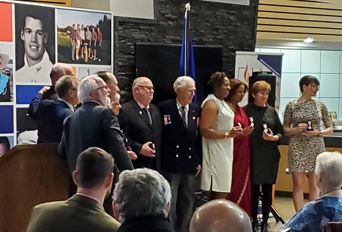Had the pleasure of attending the Queen Elizabeth II's Platinum  Jubilee Medal Ceremony at the Sports Hall of Fame.  This is the 2nd group of recipients as the earlier proup had surnames from A-M.  Congratuations to all these leaders or special volunteers of our community.