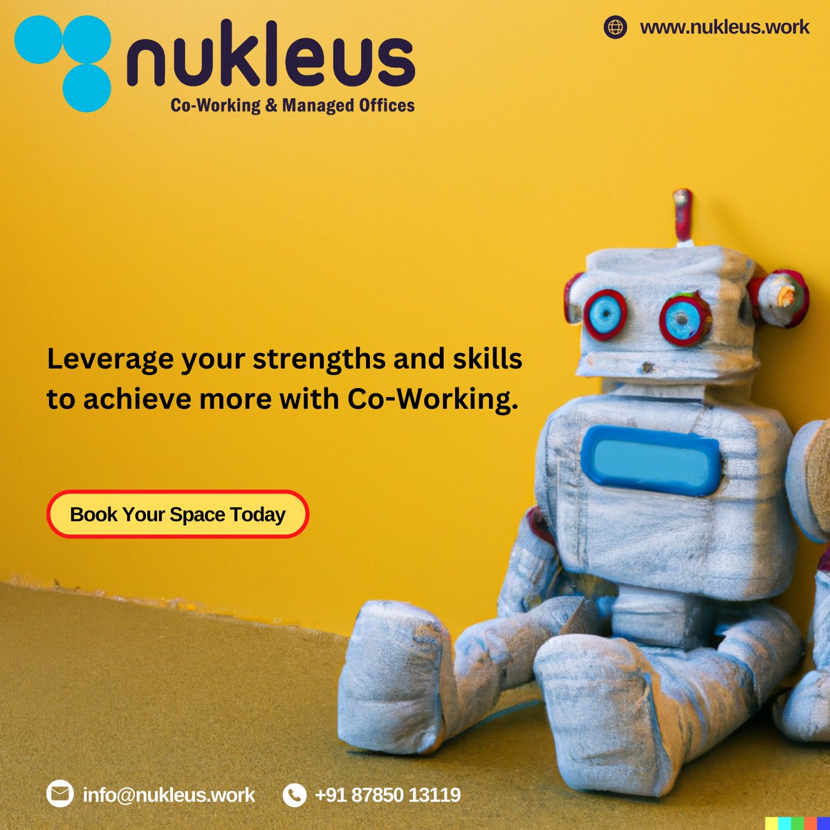 NukleusC's tweet photo. Leverage your strengths and skills to achieve more with Co-Working.
Book Your Space Today!
Ph: +91-8587013119
https://t.co/QkWv92cOns
#nukleus #coworkingspace #coworkers #shareandwork #workincoworking #worksharespace #coworkingsharespace #noidaexpressway #nukleus #officespace https://t.co/5gqgkgpQvG
