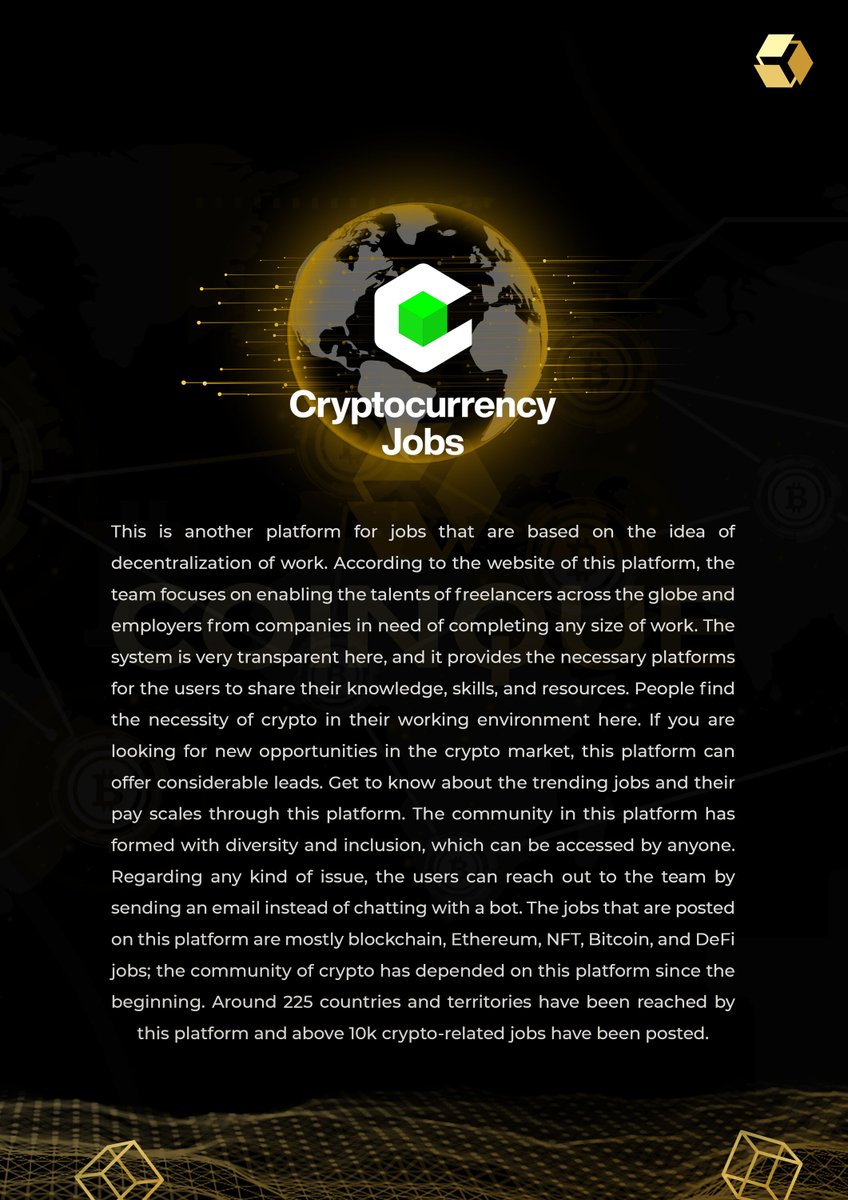 Coinque_'s tweet photo. 🚨 Attention Web3 Geeks!!! 🚨
Presenting a concise list 📃of essential #web3tools to get you started in this ever-evolving space.
No.6 @jobsincrypto
To download the list of all 100 tools, click here https://t.co/DSFzNImcTk 🔍
#CoinQue #CoinQueconsulting #100web3tools https://t.co/W3H5jsxS93