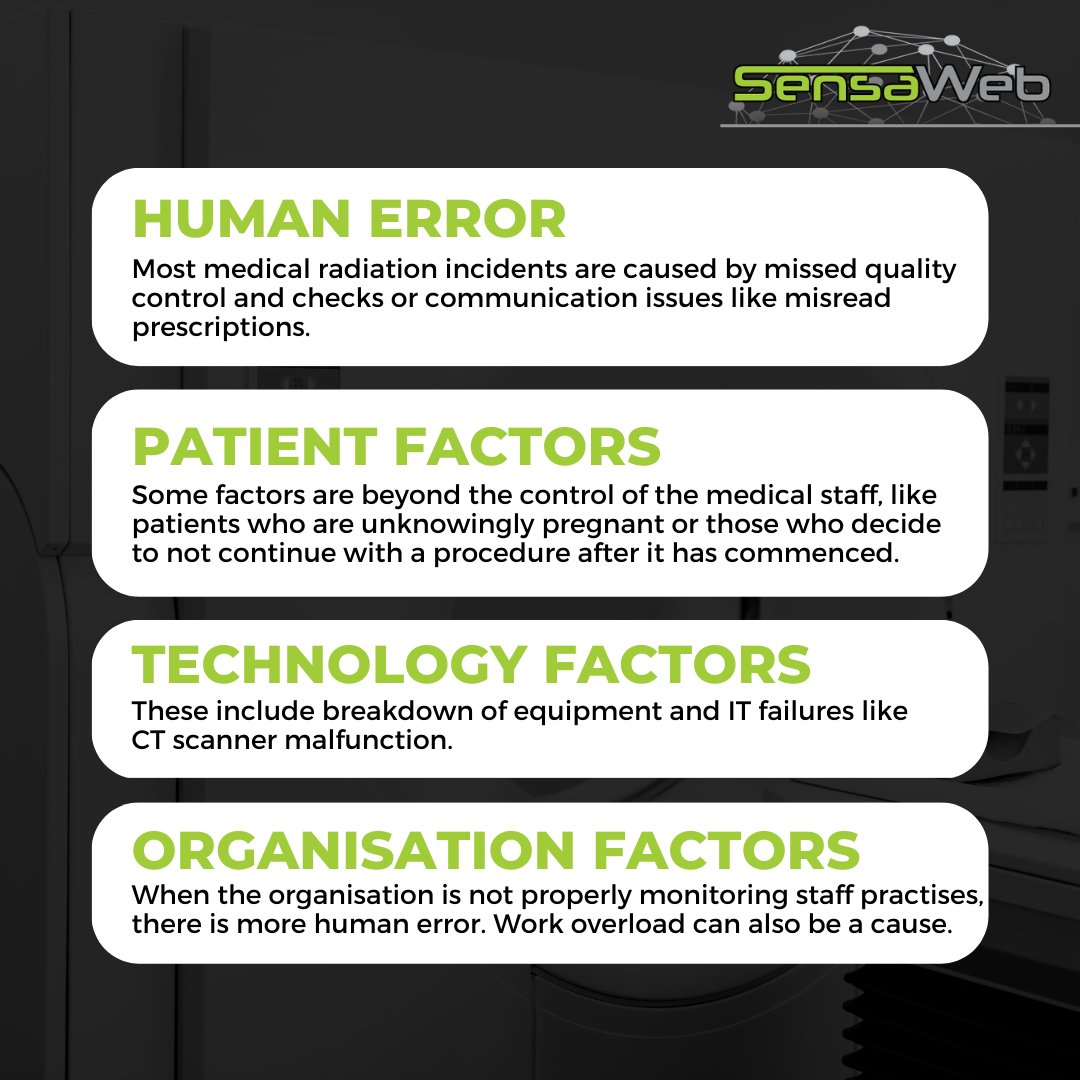sensa_web's tweet image. What causes medical radiation incidents? 👉
#SensaWeb #Radiation #RadiationExposure #RadiationIncident #MedicalRadiation #ARPANSA #RadiationProtection #Radioactive #Xray #Healthcare #WorkplaceSafety

Source: Australian Radiation Protection and Nuclear Safety Agency