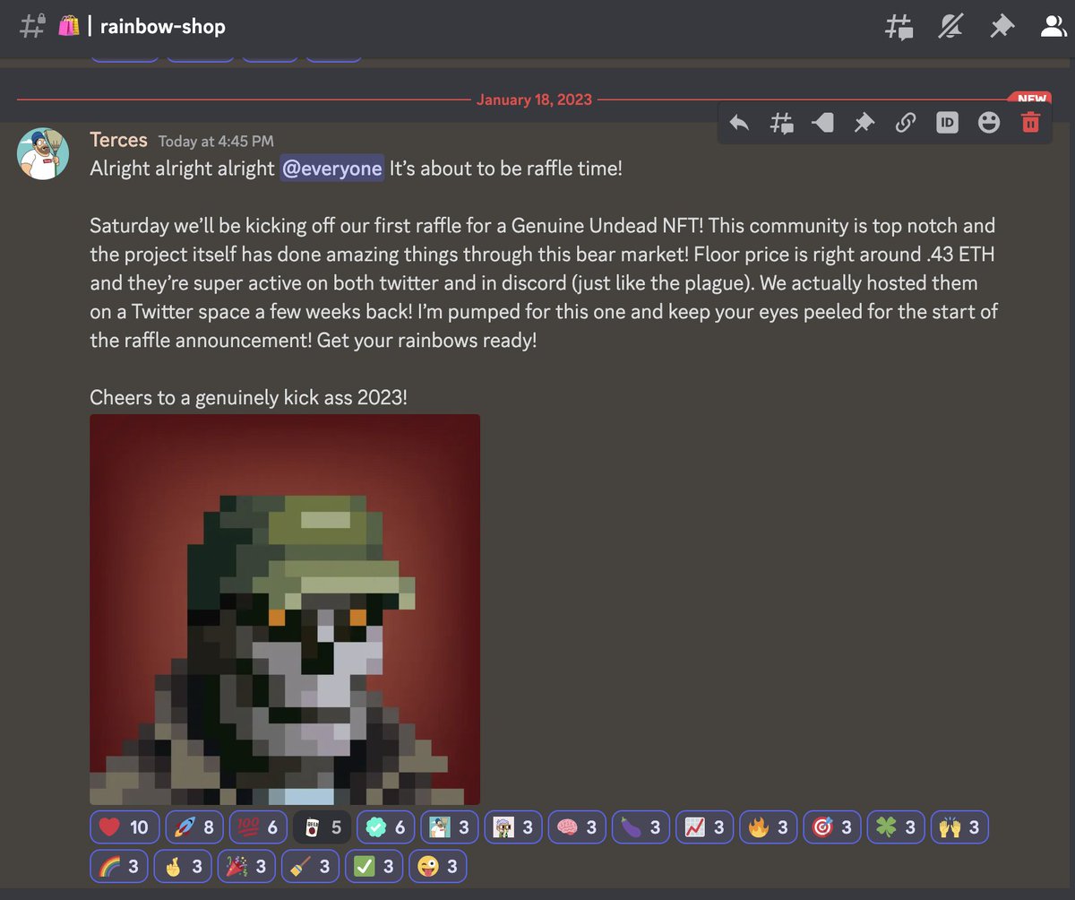 Don't look now, but <a href="/TheNoundles/">🌈 Noundles ⌐◨-◨</a> just got a <a href="/GenuineUndead/">Genuine Undead</a> in the Rainbow Shop!

If you don't own a Noundle, why not??