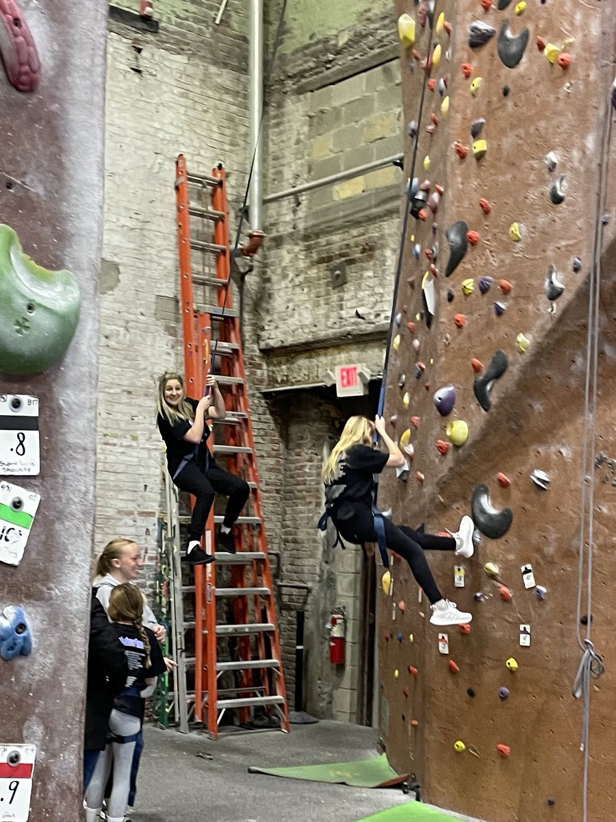 Rock climbing day! We had a blast racing each other to the top #MyArmsAreNoodles