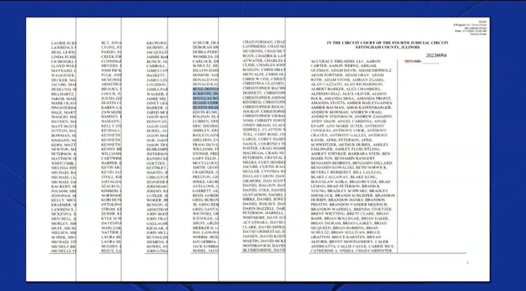 #ICYMI: An emergency hearing surrounding the assault weapons ban was held in downstate Effingham County late Wednesday morning. 860+ plaintiffs seeking a temporary restraining order on the legislation. Judge says he will issue ruling by Friday. bit.ly/3knDowi