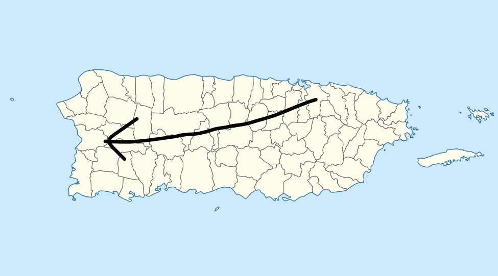 legalmntecarlos's tweet image. Luego de horas y horas de extensive research, se pudo crear esta grafica visual para que puedan entender la relación geográfica y la diferencia en latitud entre San Juan y Mayagüez. 

Ya pueden parar de decir que van a “subir pa maya”