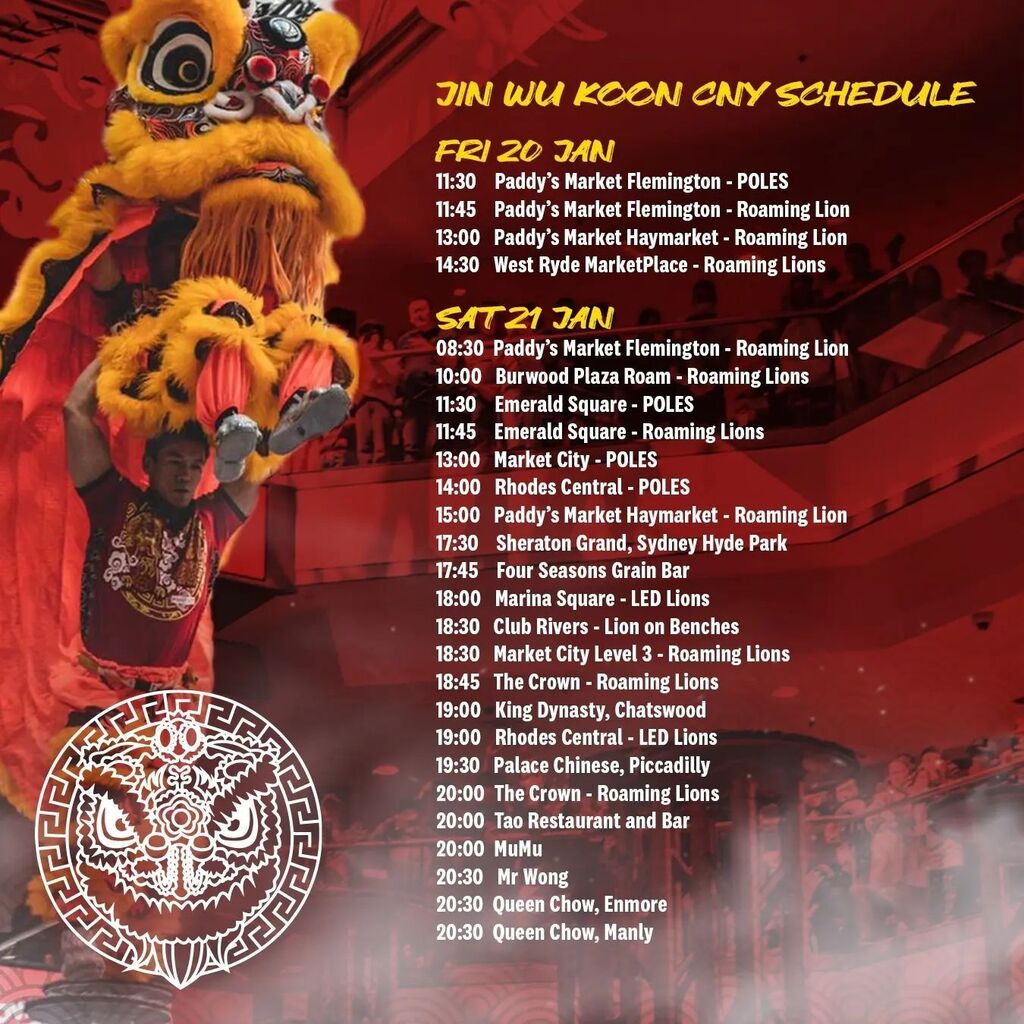 Welcome in the Year of the Rabbit with team JWK! We'll be performing all around Sydney, with a huge lineup of shows this year!

#lunarnewyear
#cny
#chinesenewyear
#振武館 
#jwk 
#jinwukoon
#liondance 
#liondancing 
#liondancesports 
#dragondance 
#chine… instagr.am/p/Cnk8X9pyiWy/