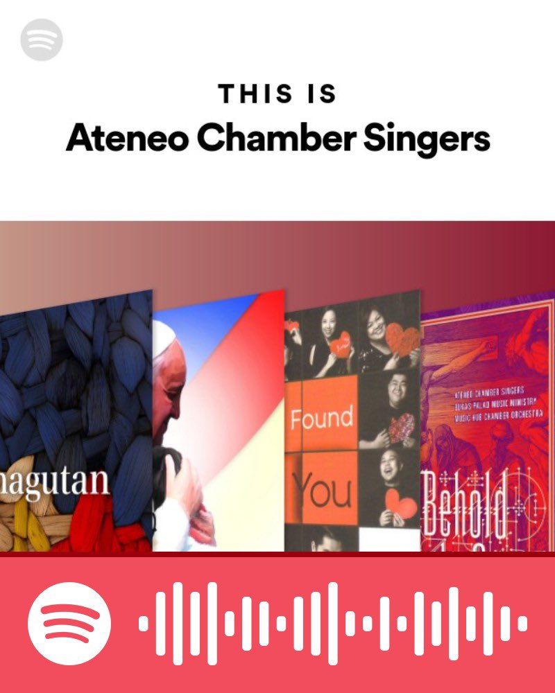 JesuitMusicPH's tweet photo. Thank you, @Spotify_PH for curating @ACS_sings “This is Ateneo Chamber Singers” playlist. Follow and listen to the playlist today: https://t.co/HM6dQ3Fgar #jmm #jesuitmusic #moreACS #Spotify https://t.co/ovMHXmkRCj