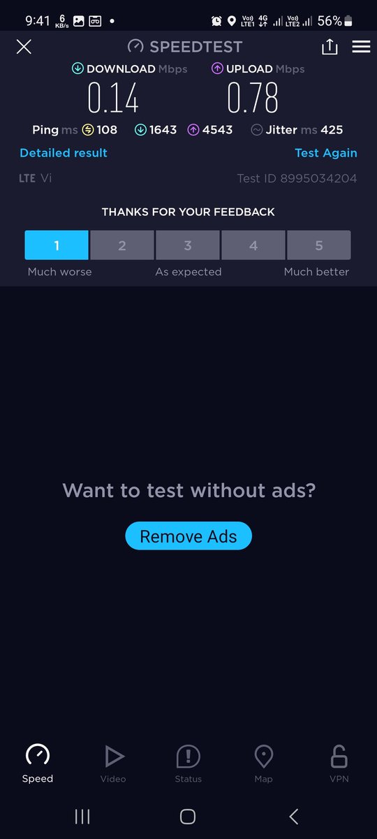 OOkla speed test of actual data speed for kind reference #TRAI # ViCustomer Care