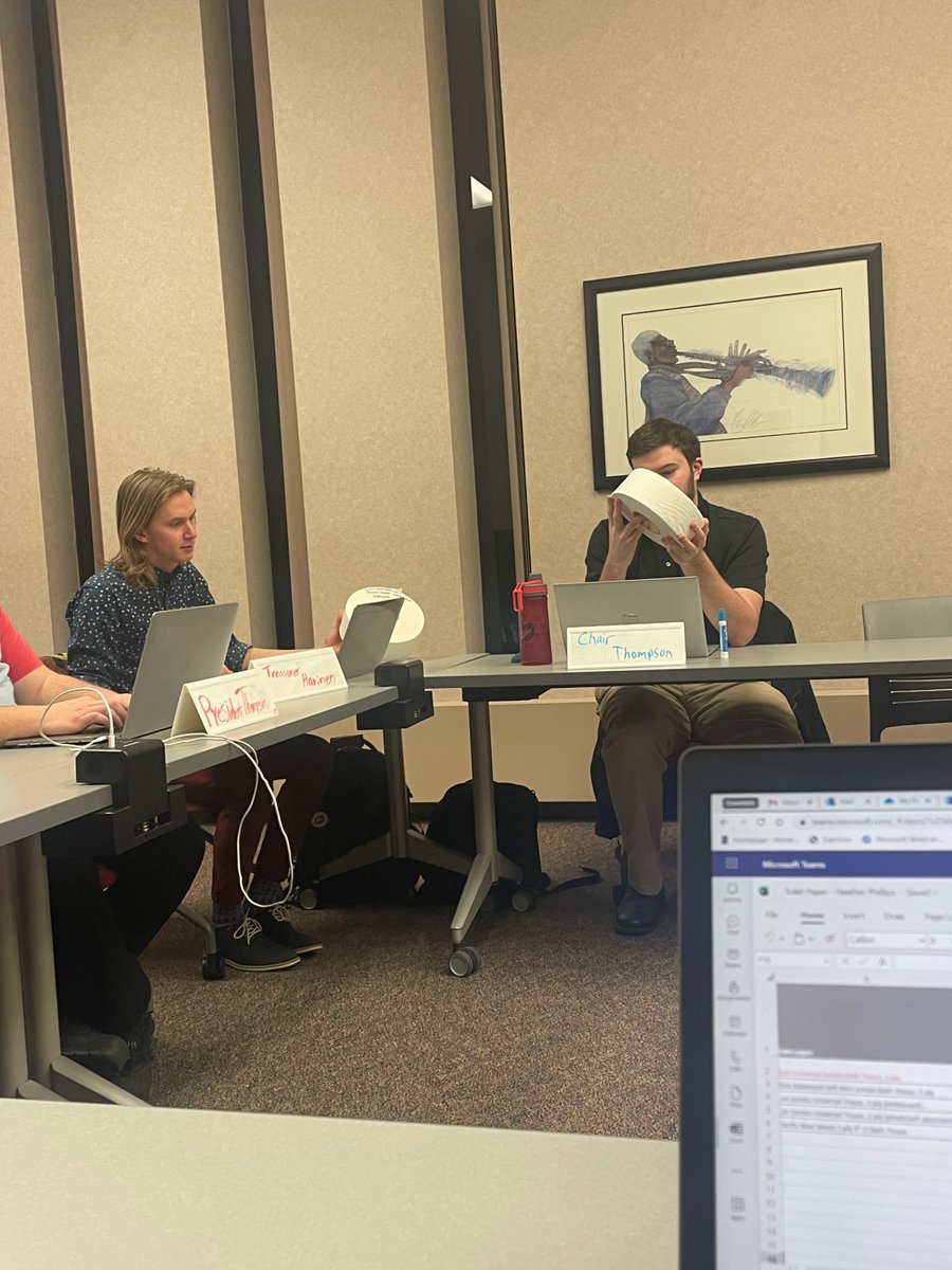 MSUMStuSen's tweet photo. Student Senate rolls: Today we looked at toilet paper and voted to change the current toilet paper. https://t.co/PQh9YdWeqC