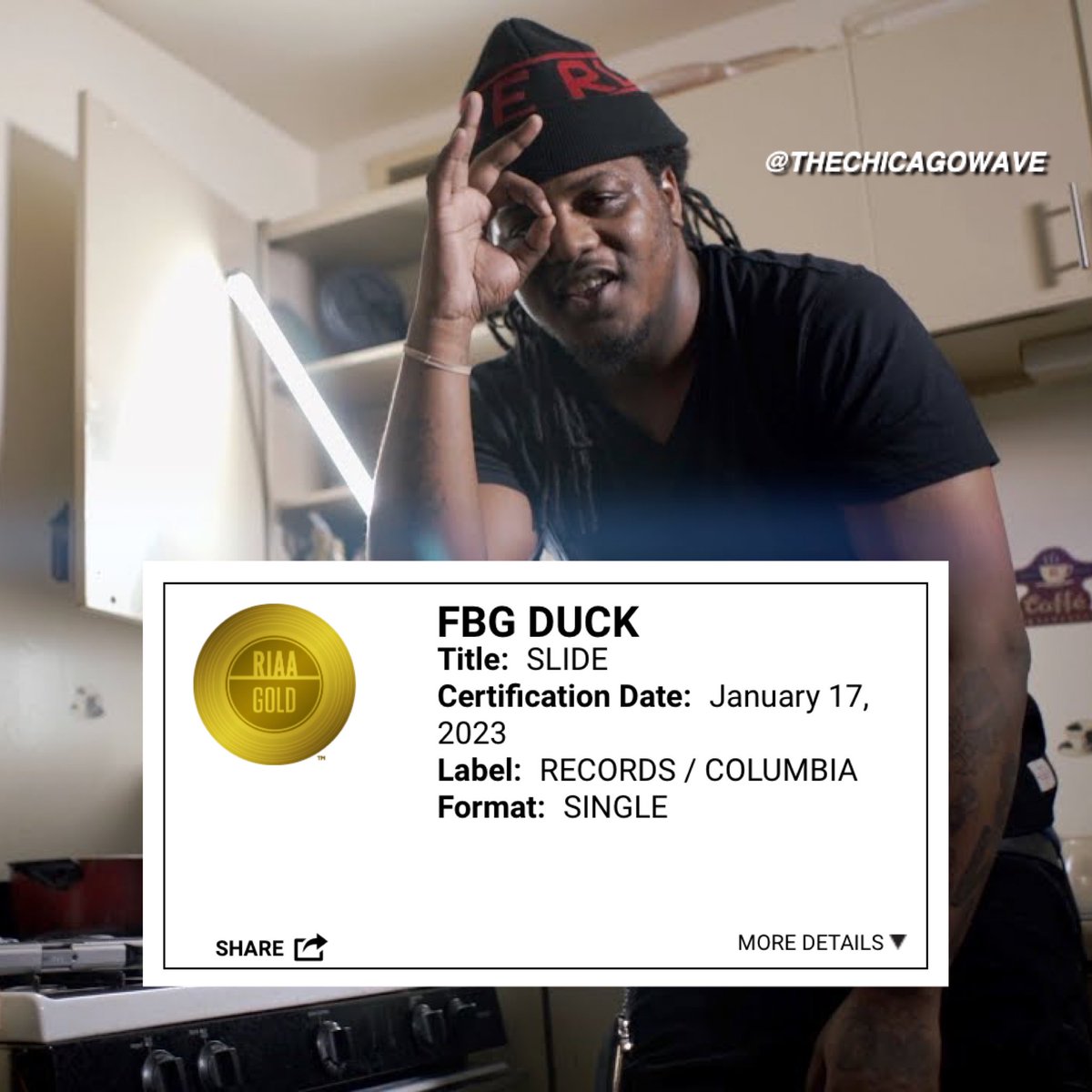 TheChicagoWave's tweet photo. FBG Duck’s “Slide” is now certified Gold 📀 https://t.co/9nDT0UjD9Z