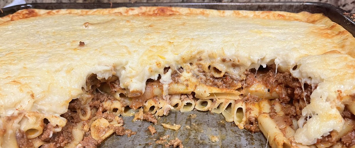 DMCFFD's tweet photo. Pastitcio (Greek Lasagna) for supper at the 6 House. #firehousechef https://t.co/6bPSnn2Z7F