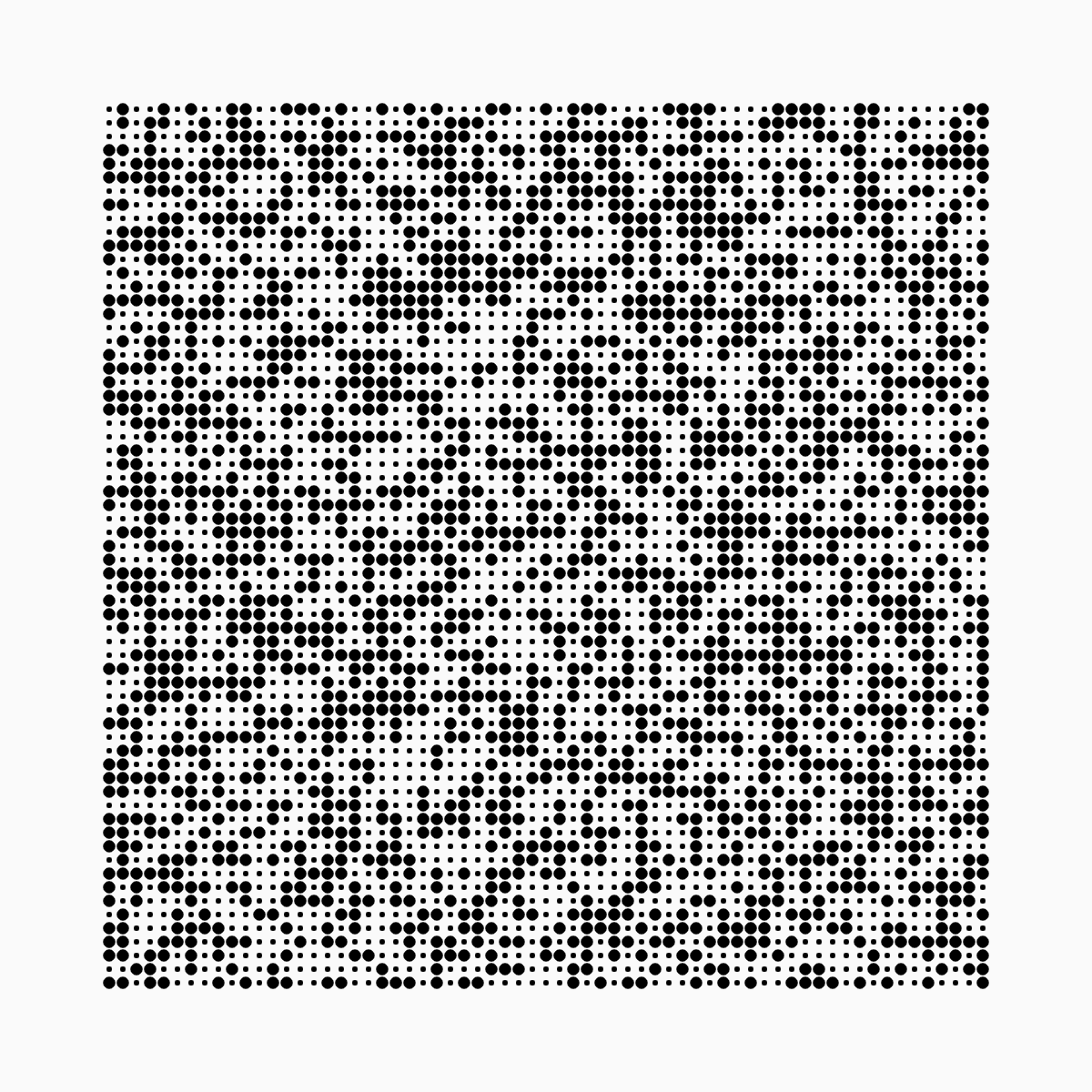 esushko's tweet photo. Day 19 of #genuary2023: Black and white

#genuary19 #genuary #p5js #creativecoding https://t.co/G889HMLYD9