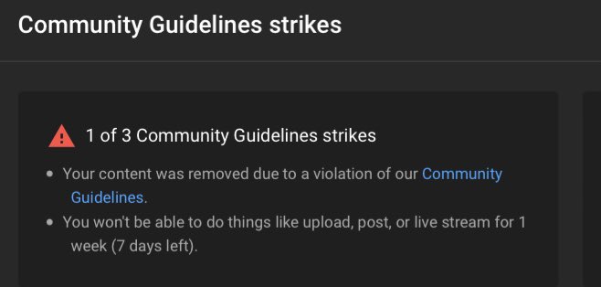 MagicWtf_'s tweet photo. @TeamYouTube You guys probably don’t care about this because, I’m a small creator I got a strike now I can’t post or stream, many people have created a very similar video this is wrong ik probably nobody cares but I grind and continue to grind https://t.co/RGsykyQkAm
