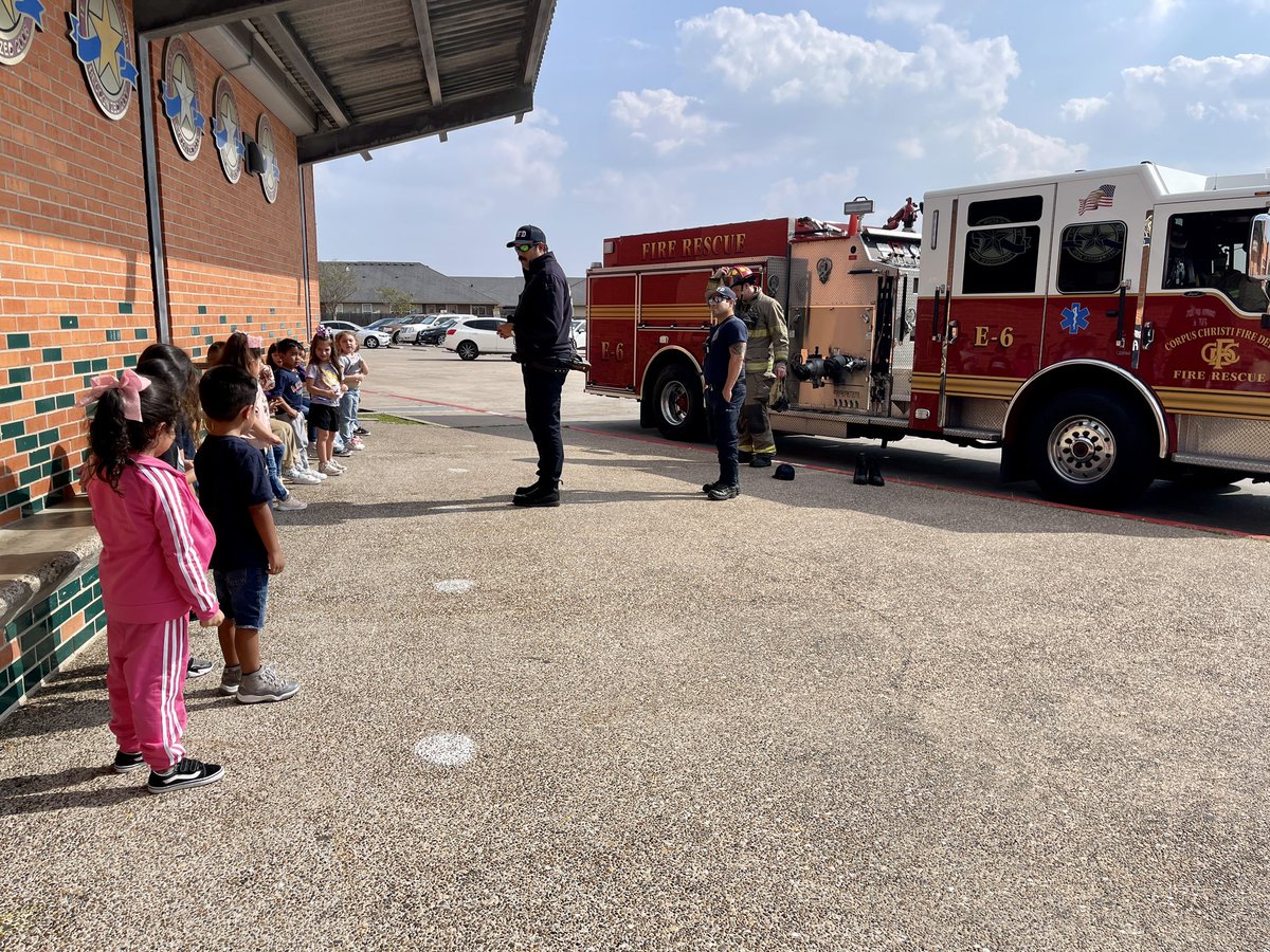 sagabbert's tweet photo. We finished our Everyday Helpers themed unit strong with a visit from none other than CCFD Truck E-6 and its crew. 

@KimEllis23 @CCISD @ALavigne1108 @irisloves2read 

#mylittleducksarethebest #DawsonShines #PreKRocks #CCISDproud #mrsgslittleducks #onceaduckalwaysaduck https://t.co/aXpNd81Nww